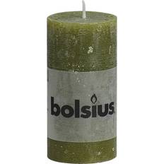 VidaXL Candlesticks, Candles & Home Fragrances vidaXL Bolsius Rustic Pillar Candles 100 x 50 mm Olive Candle