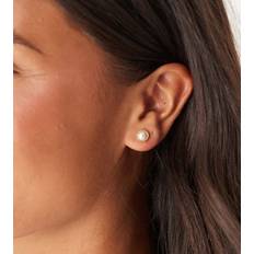 Micro Pearl Stud Earrings 18k Gold Plated