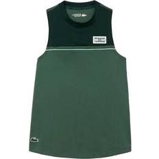 Lacoste Women Tank Tops Lacoste Contrast Cotton Stretch Sport Tank Top - Green