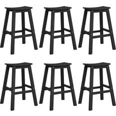 Havemøbler vidaXL Have Bar Sæt 6 Pcs Sort HDPE Barsæt