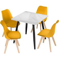Quadratic - Wood Dining Sets URBN Living 80cm Ceramic Table 4 Pcs Dining Set 4pcs