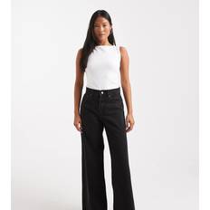 Højtaljede Jeans Med Brede Ben - Sort