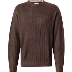 Jreblogan Knit Crew Neck Oversized Trøje Med Tekstur - Brun