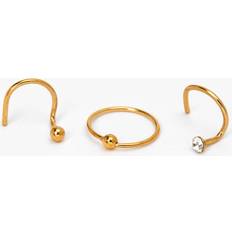 Piercings Claire's Gold-tone Sterling Silver Assorted Nose Studs - 3 Pack