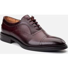Men - Red Low Shoes Base London Lapel Leather Bordo Oxford Shoes - Red
