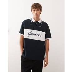 New Era Polo Shirts New Era Yankees Panel Detail Polo Top - Navy Blue
