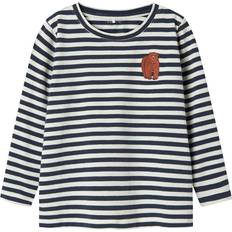 3-6M T-shirts Børnetøj Name It Nmmnitu Ls Top Pb 98 Regular Fit T-shirt - Blå