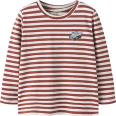 18-24M T-shirts Name It Regular Fit Top Med Lange Ærmer T-shirt - Natur