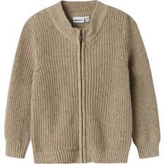 Lynlås Trøjer Børnetøj Name It Nmmnorman Ls Strik Cardigan - Greige