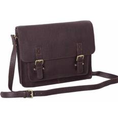 Brown - Leather Messenger Bags Ashwood Handbags Carry All Real Leather Messenger Bag - Brown