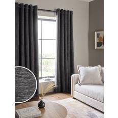 NEXT Grey Soft Touch Chenille Lined Eyelet Curtains