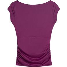 Bådudskæring T-shirts Bershka Bordeaux T-shirt Med Korte Ærmer Polyamid - Aubergine