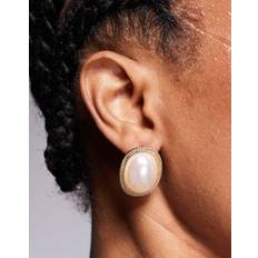 Oversized Pearl Earrings - Gold