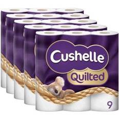 Cushelle Quilted 9 Roll Toilet Roll Paper 45 Rolls 9 Count Pack of 5
