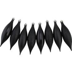 8ct Jet Black Shatterproof Drop Ornaments 5.5"