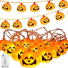 SPRINGOS Halloween Deko LED 20 Leds Orange Lichterkette