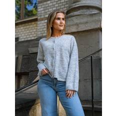 Selected Femme Lulu New Knit Cardigan Noos Dam Stickade Tröja - Grå