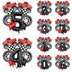 Number Balloons Shein Race Car Theme Birthday Party Decorations Set
