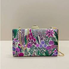 Purple Clutches Shein Casual Fashionable Floral Pattern Clutch Bag - Suitable For Teen