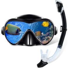 Snorkel Sets Tianfu Snorkel Mask Set Anti Fog Black