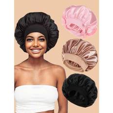 Bonnets Shein 3pcs Silk Sleep Cap Soft Elastic Band
