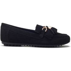 Essana Suede Tassel Moccasins - Black