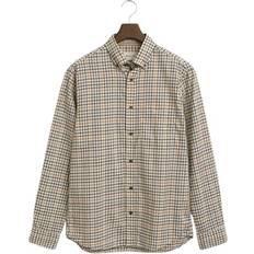 Brown Shirts Gant Men Regular Fit Tattersall Checked Twill Shirt - Mahogany Brown