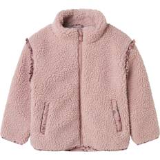 86/92 Børnetøj Name It NmfMinna Teddy Overgangsjakke Aop 92 - Lysviolet
