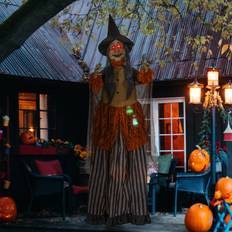Skeletons Homcom Outdoor Halloween Animatronic with Sound Activated Light Up Eyes