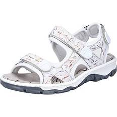 Rieker Damen Sportsandalen Rieker Damen Sandale Trekking Outdoor Gepolstert Klett Muster - Weiß