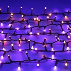 18.7m Indoor Outdoor Halloween Lights 750 Purple Orange