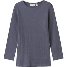 Uld Bluser & Tunikaer Børnetøj Name It Regular Fit Top Med Lange Ærmer Uld Silke - Grå