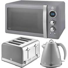 Swan Retro Grey 1.5L Kettle 4 Slice Toaster Set