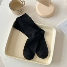 Solid Color Wool Winter Fleece Socks - Women