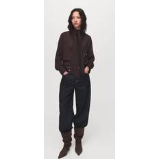 Mango Dam Överdelar Mango Textured Blouse Foulard Chocolate - Chocolate