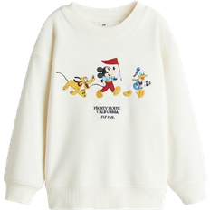 Musse Pigg Barnkläder H&M Pigg Sweatshirt Med Tryck - Crèmevit/Musse