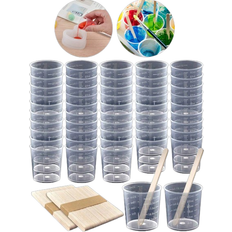 Shein 30ml/1oz Plastic Graduated Cups Transparent Scale Cups