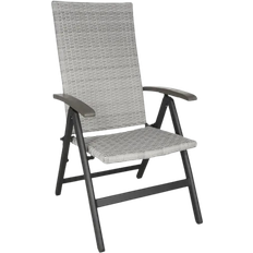 Adjustable Backrest Patio Chairs tectake Melbourne - Grey Reclining Chair