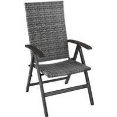 Adjustable Backrest Patio Chairs tectake Melbourne - Dark Grey Reclining Chair