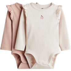 H&M Bodyer H&M Baby Langærmet Body - Lys Rosa/Æble