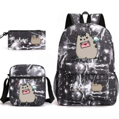 Pusheen 3pcs Backpack Mochila Kids Capacity Bags