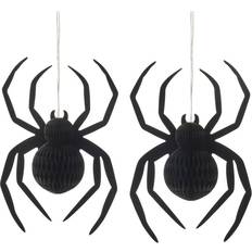 Party Decorations Kustfyr Hanging Spider 35cm 2-pack Black