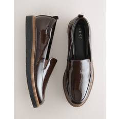 NEXT Ekstra Bred Pasform Forever Comfort Slip-On Hyttesko Med Chunky - Mørkebrun