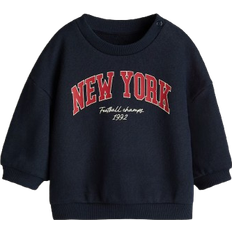 9-12M Children's Clothing H&M Printed Sweatshirt - Navy Blue/New York (1292685003)