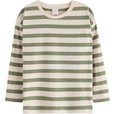 Lindex Overdele Lindex Longsleeved Jersey Top Ls Essentials Stripe - Light Dusty Green