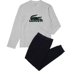 Lacoste Sovplagg Lacoste Mens Fitted Long-Sleeved Pyjama Set - Navy/Grey