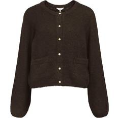 Object Objsaggia RE L S Knit Cardigan Noos - Seal Brown/Melange