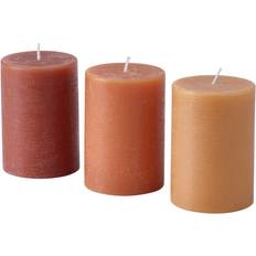IKEA HÖSTAGILLE Red Orange Brown Scented Candle 3pcs