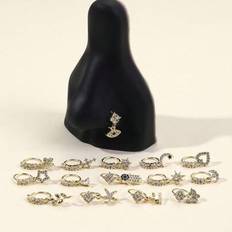 Piercings Shein Dangle Nose Rings Hoops Heart Cartilage Earrings - Gold