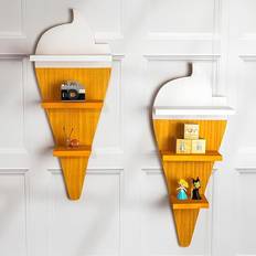 Shelfs 2 Pack Ice Cream Shaped Wooden Shelves